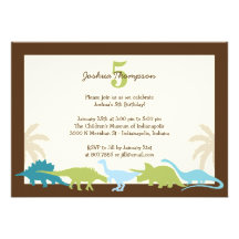 Invitation chérie de fête d'anniversaire de dinosa