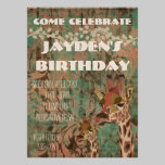 Invitation d'anniversaire de damassé de girafes de invitations