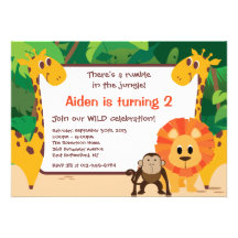 Invitation d'anniversaire de jungle