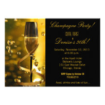 Invitation d'anniversaire de partie de Champagne