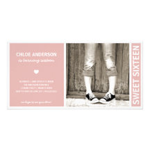 INVITATION D'ANNIVERSAIRE DU SWEET SIXTEEN %PIPE% CARTE AVEC PHOTO