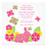 Invitation de baby shower de lapin et de papillons