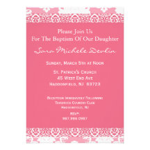 Invitation de baptême/baptême pour la fille