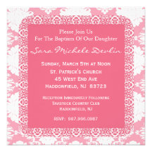 Invitation de baptême/baptême pour la fille