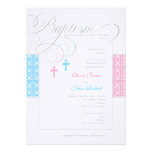 Invitation de baptême de jumeaux de garçon et de f