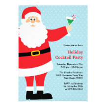 Invitation de cocktail de Noël du père noël