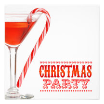 Invitation de cocktail de sucre de canne de Noël