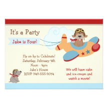 Invitation de fête d'anniversaire d'avion