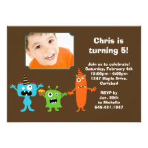 Invitation de fête d'anniversaire de monstre