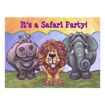 Invitation de fête d'anniversaire de safari
