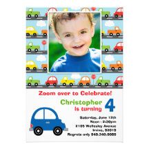 Invitation de fête d'anniversaire de voiture