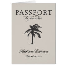 Invitation de passeport de mariage vers le Mexique Carte De Vœux