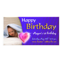 Invitation de photo d'anniversaire de Megan Carte Avec Photo