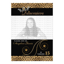 Invitation de Quinceanera dans la copie de guépard