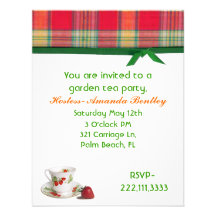 Invitation de thé de plaid de Madras