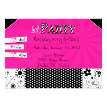 Invitation élégant de la partie de la fille