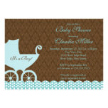 Invitation élégante de baby shower de garçon de ch