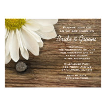 Invitation en bois de marguerite et de mariage cam