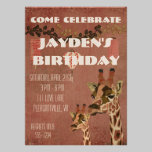 Invitation en bronze d'anniversaire de girafes de  invitations