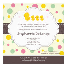 invitation en caoutchouc de baby shower de canard 