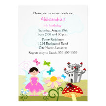 Invitation enchantée par fée de fête d'anniversair