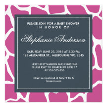 Invitation fait sur commande de baby shower de gir