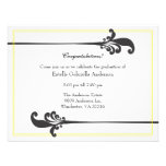 Invitation formelle noire et jaune