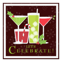 Invitation gaie de cocktail de Noël de houx