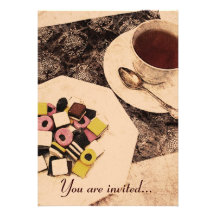 invitation grunge élégante de thé