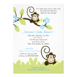Invitation jumelle de baby shower de singe (taille invitations