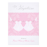 Invitation jumelle élégante de baptême de bébé