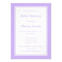 Invitation mauve-clair faite sur commande
