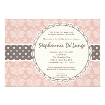 invitation nuptiale de douche de dentelle de damas