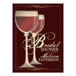 Invitation nuptiale orientée de douche de vin élég