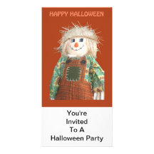 Invitation, partie de Halloween, DScarecrow Cartes De Vœux Avec Photo