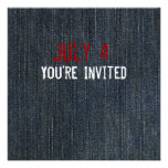 Invitation patriotique de denim bleu