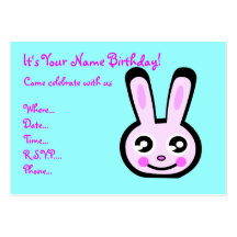 invitation principale d'anniversaire de lapin carte de visite