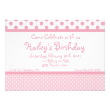 Invitation rose d'anniversaire de point
