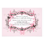 Invitation rose d'anniversaire de sweet sixteen de