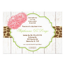invitation rose de baby shower de guépard de la fl