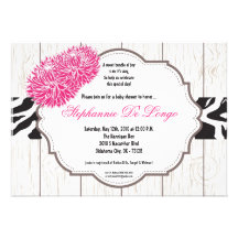 invitation rose de baby shower d'impression de zèb