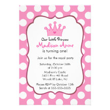 Invitation rose de fête d'anniversaire de princess