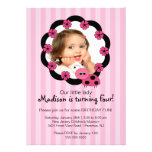 Invitation rose douce d'anniversaire de photo de c