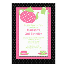 Invitation rose et noire de fête d'anniversaire de