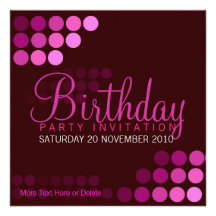 Invitation rose géniale d'anniversaire de partie
