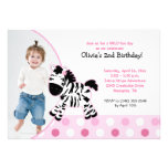 Invitation rose mignonne d'anniversaire de photo d invitations
