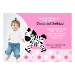 Invitation rose mignonne d'anniversaire de photo d invitations