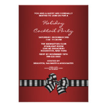 Invitation rouge noire de cocktail de Noël