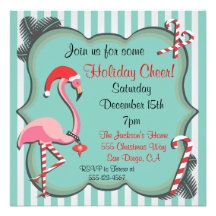 Invitation tropicale de fête de Noël de flamant