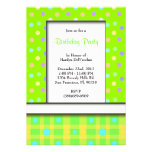 Invitation vert au néon doux MIGNON de partie d'en